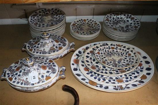 Mintons 43 piece stone china part dinner service, late 19th century, tureen and cover(-)